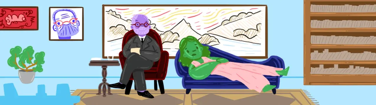 Freud psikanaliz seansı görseli